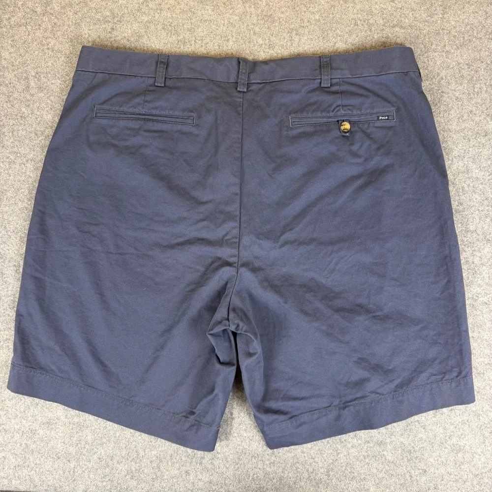 Polo Ralph Lauren Shorts Men 40 Stretch Classic Fit Blue Chino Flat Front Casual